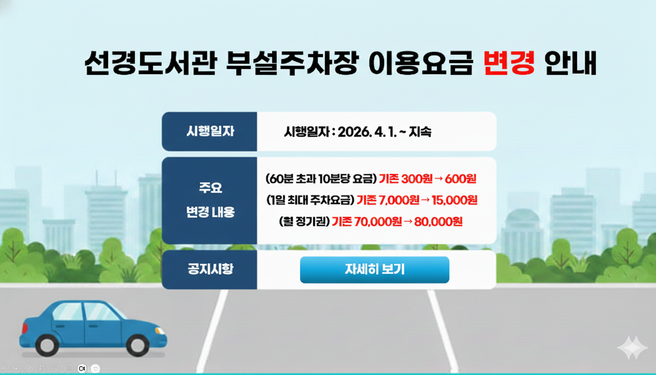 선경도서관 요금 변경