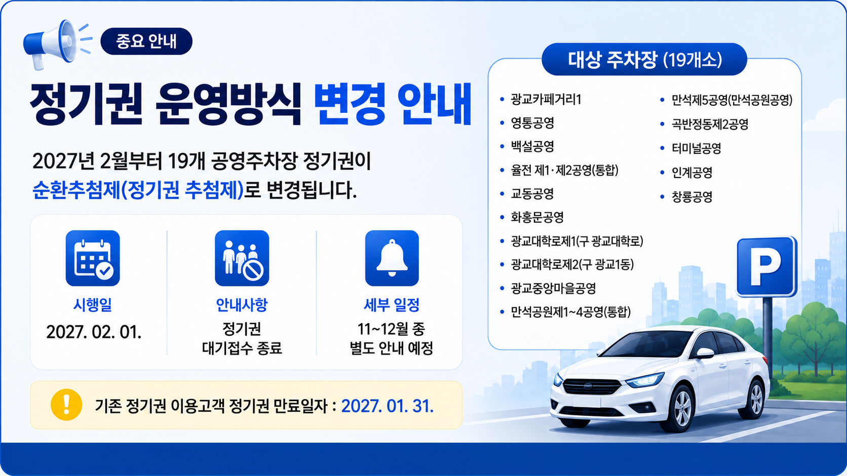 정기권 추첨제 전환